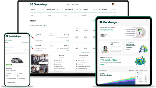 Screenshot of the Goodwings platform